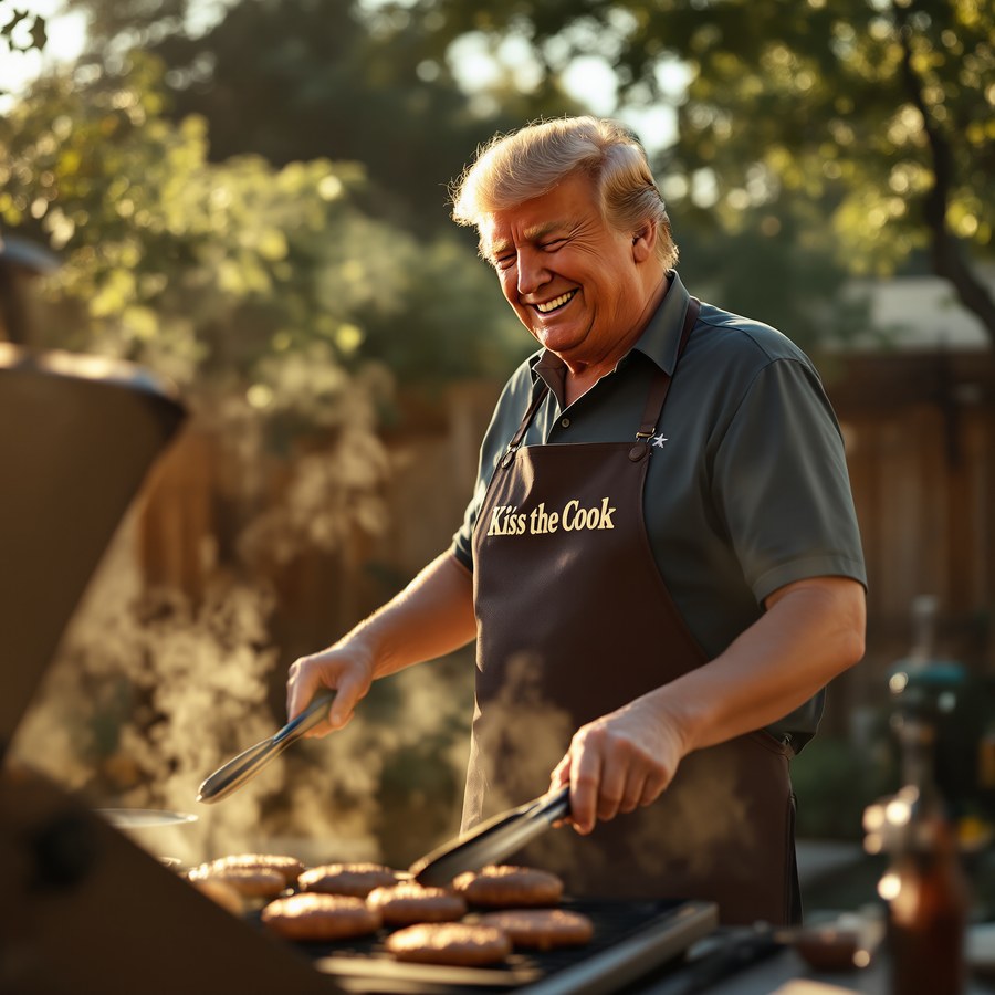Papa Trump at the backyard grill